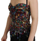 Dolce & Gabbana Multicolor Sleeveless Bustier Jeweled Spring Top