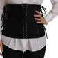 Dolce & Gabbana Elegant Black Corset Waist Strap Top