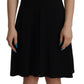 Dolce & Gabbana Elegant Black V-Neck A-Line Dress