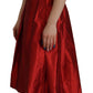 Dolce & Gabbana Radiant Red Silk A-Line Midi Dress