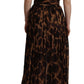 Dolce & Gabbana Elegant Leopard Print Silk Gown Dress