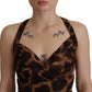 Dolce & Gabbana Elegant Leopard Print Silk Gown Dress