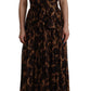 Dolce & Gabbana Elegant Leopard Print Silk Gown Dress