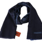 Missoni Navy Wool Knit Unisex Neck Wrap Fringe Shawl Men's Scarf