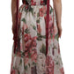 Dolce & Gabbana Elegant Multicolor Silk Roses Maxi Dress