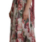 Dolce & Gabbana Elegant Multicolor Silk Roses Maxi Dress