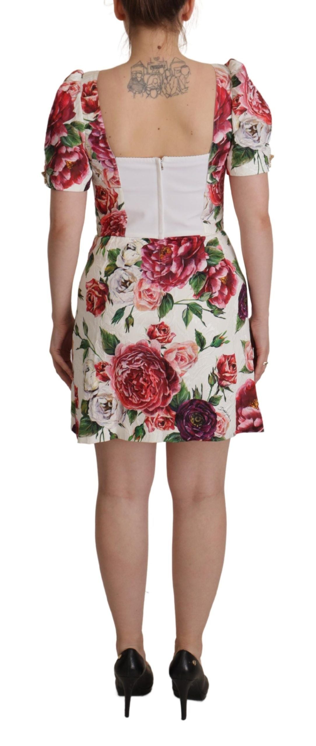 Dolce & Gabbana Elegant Floral A-Line Mini Dress