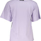 Cavalli Class Elegant Purple Print Tee with Chic Logo