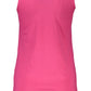 Cavalli Class Elegant Pink Cotton Tank with Logo Print