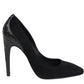 Bottega Veneta Women's Black Suede Leather Kid Luxe Heels