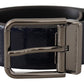 Dolce & Gabbana Blue Patent Leather Vernice Silver Logo Buckle Belt