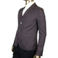 Gucci Men's 2 Buttons Grey / Burgundy Vichy Wool Gauze Jacket