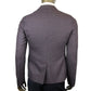 Gucci Men's 2 Buttons Grey / Burgundy Vichy Wool Gauze Jacket