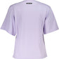 Cavalli Class Elegant Purple Slim Fit Tee with Chic Print