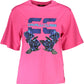 Cavalli Class Elegant Pink Printed Tee with Chic Appeal