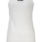 Cavalli Class Chic White Cotton Tank Top with Iconic Print