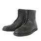 Bottega Veneta Men's Dark Gray Leather Side Zipper Boots