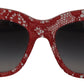 Dolce & Gabbana Elegant Lace-Infused Red Sunglasses