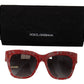 Dolce & Gabbana Elegant Lace-Infused Red Sunglasses