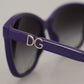 Dolce & Gabbana Elegant Violet Round Sunglasses for Women