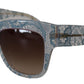 Dolce & Gabbana Blue Lace Acetate Rectangle DG4231 Shades Sunglasses