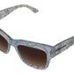 Dolce & Gabbana Blue Lace Acetate Rectangle DG4231 Shades Sunglasses