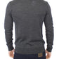 Ermanno Scervino Chic Gray V-Neck Wool Blend Pullover Sweater