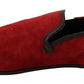 Dolce & Gabbana Red Suede Leather Slip On Loafers Men's Shoes