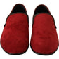 Dolce & Gabbana Red Suede Leather Slip On Loafers Men's Shoes