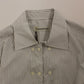 Ermanno Scervino Elegant White and Gray Striped Cotton Shirt