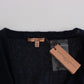 Ermanno Scervino Elegant Cropped Blue Alpaca Blend Sweater