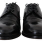 Dolce & Gabbana Black Leather Lace Up Men Dress Derby Shoes