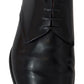 Dolce & Gabbana Black Leather Lace Up Men Dress Derby Shoes