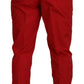 Dolce & Gabbana Elegant Slim Fit Crimson Chinos