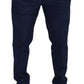 Dolce & Gabbana Elegant Slim Fit Chinos in Blue Silk Blend