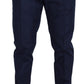 Dolce & Gabbana Elegant Slim Fit Chinos in Blue Silk Blend