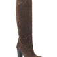 Gucci Brown Leather Suede Tall Knee Boots