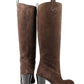 Gucci Brown Leather Suede Tall Knee Boots