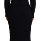 Dolce & Gabbana Elegant Black Wool Blend Sweater Dress