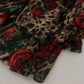 Dolce & Gabbana Silk Leopard Print & Red Roses Dress