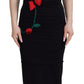 Dolce & Gabbana Elegant Embroidered Wool Bodycon Dress