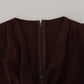 Dolce & Gabbana Elegant Brown Long Sleeve Wrap Dress