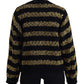 Dolce & Gabbana Elegant Black and Gold Crystal Sweater