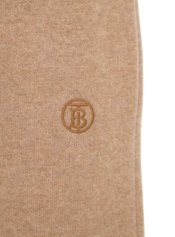 Burberry Elegant Camel Monogram Cashmere Sport Pants