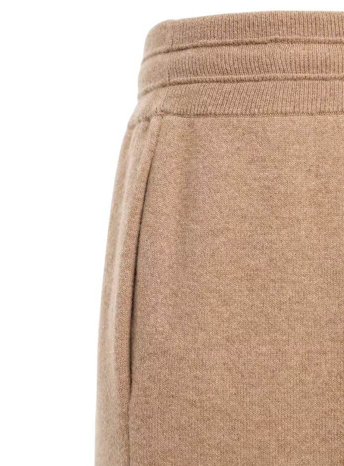 Burberry Elegant Camel Monogram Cashmere Sport Pants