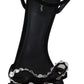 Dolce & Gabbana Elegant Suede High Sandals with Crystal Bows