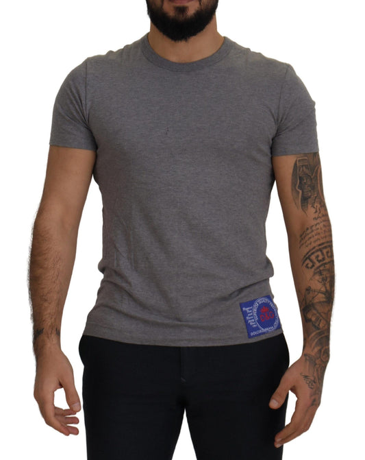 Dolce & Gabbana Classic Grey Crew Neck Cotton Tee