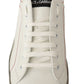 Dolce & Gabbana Elegant White & Gold Leather Sneakers