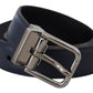 Dolce & Gabbana Elegant Blue Calf Leather Belt