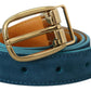 Dolce & Gabbana Elegant Blue Velvet Leather Belt